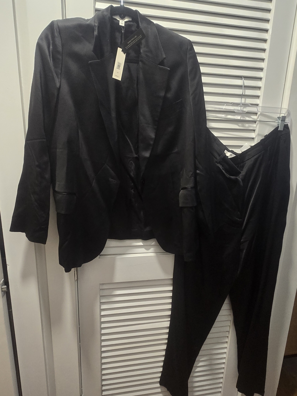 Banana Republic Black Satin Blazer and Trousers